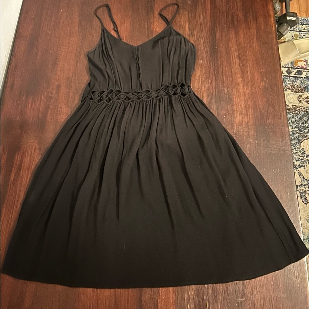 Elegant Black Dress with Strappy Design